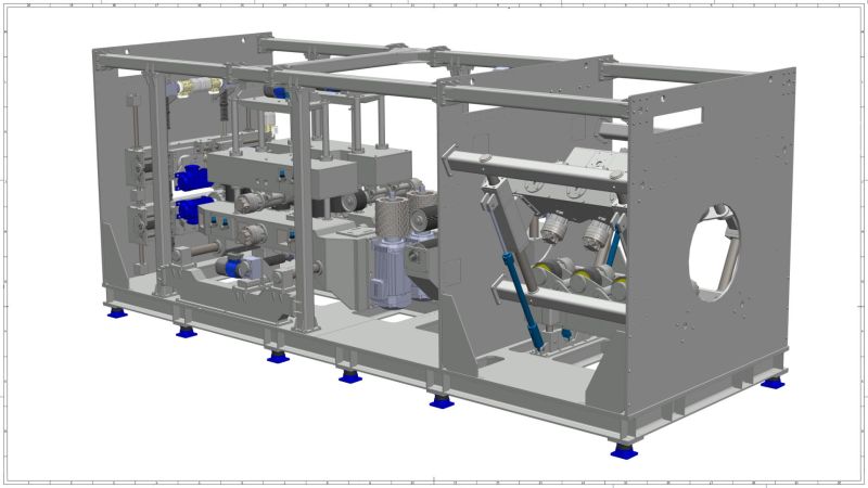 vista modello 3d profilatrice per tronchi 120