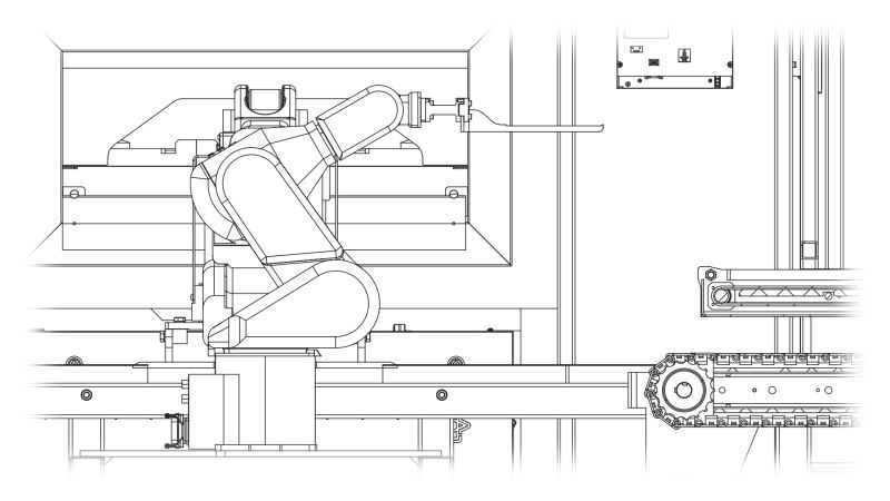 innomec progettazione cella robotica pizzacroccante milano particolare vista tavola layout9